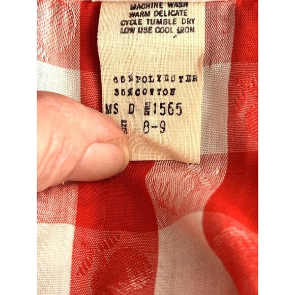 Vintage 70s Handmade Novelty Apples Gingham Set Deadstock JH Shirt Cottagecore - Picture 12 of 16